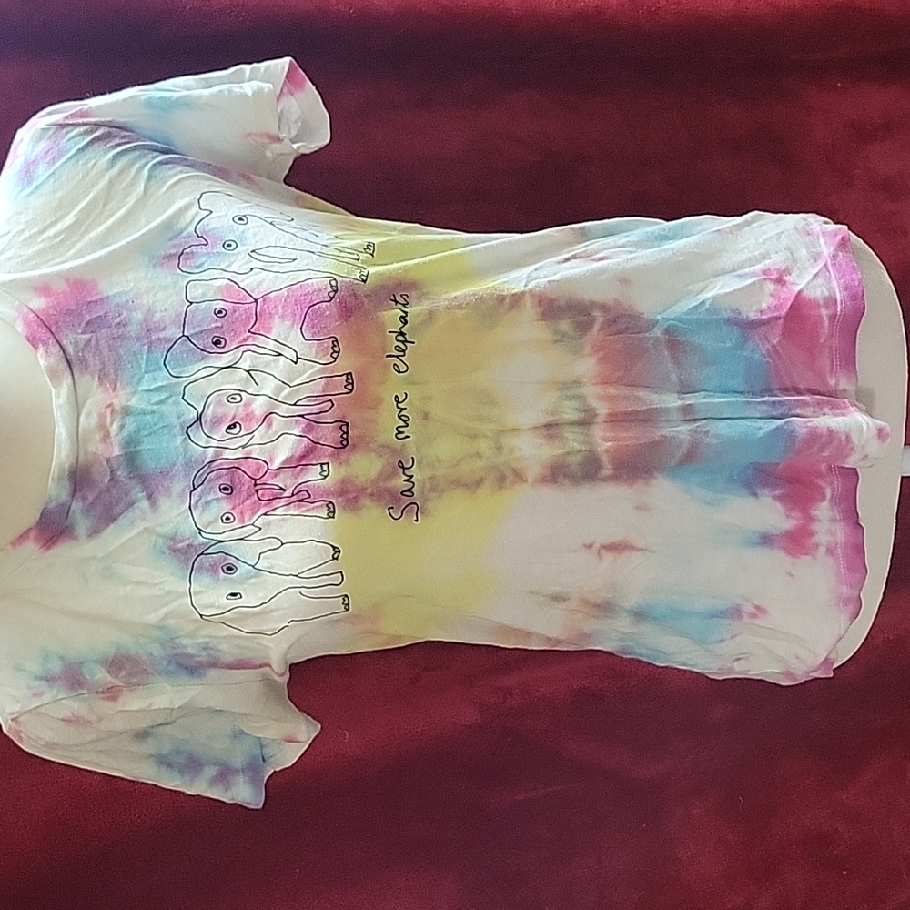 Save the elephants tye dye tee